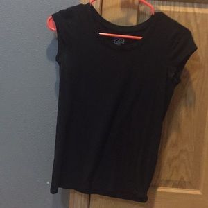 justice plain black t-shirt